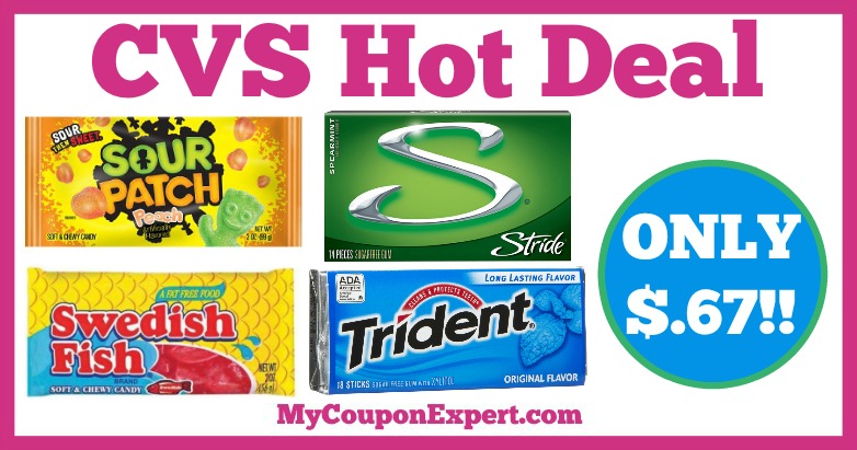 Hot Deal Alert!! Swedish Fish, Sour Patch, Trident, Stride, and Dentyne Only $.67 at CVS from 1/15 – 1/21