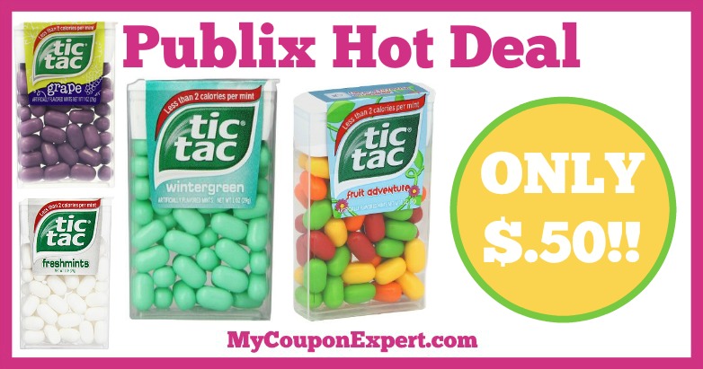 Hot Deal Alert! Tic Tacs Only $.50 at Publix from 1/7 – 1/27