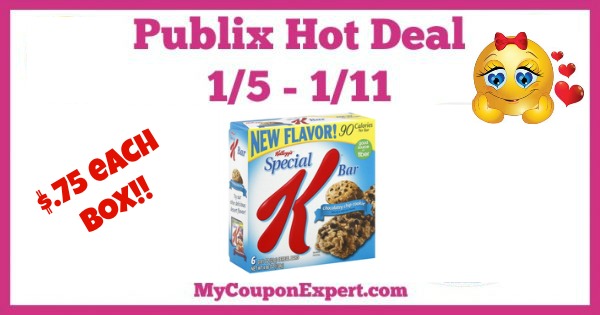 Special K Bars just $.25 per box at Publix starting January 5th!