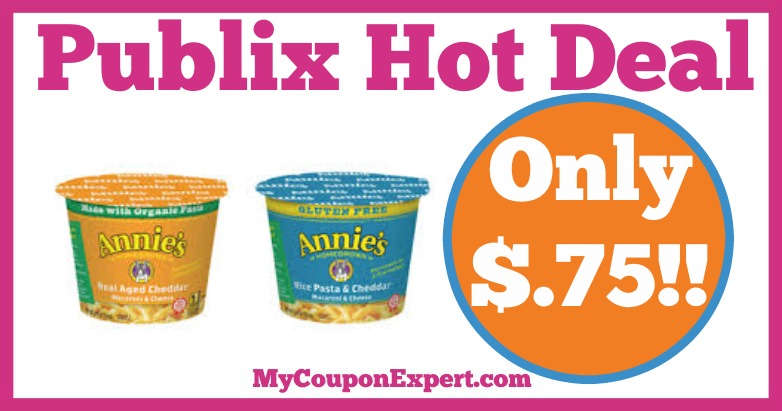 Hot Deal Alert! Annie’s Homegrown Mac & Cheese Cups Only $.75 at Publix from 2/18 – 3/10
