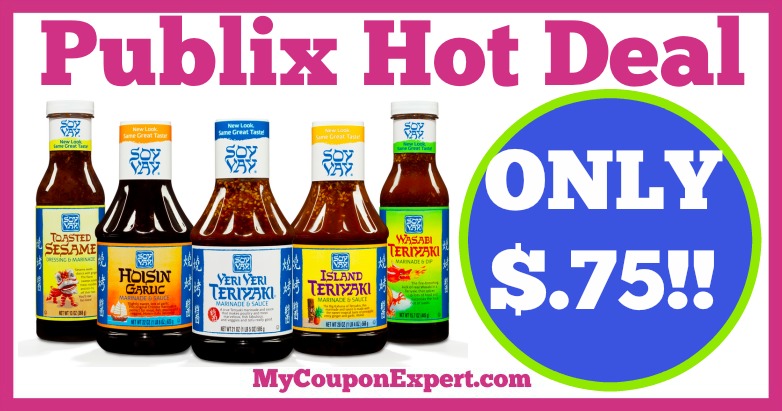 Hot Deal Alert! Soy Vay Marinade or Sauce Only $.75 at Publix from 2/16 – 2/22