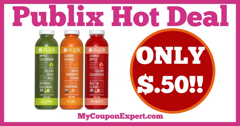Hot Deal Alert! Suja Essentials Drink or Smoothie Only $.50 at Publix from 2/16 – 2/22