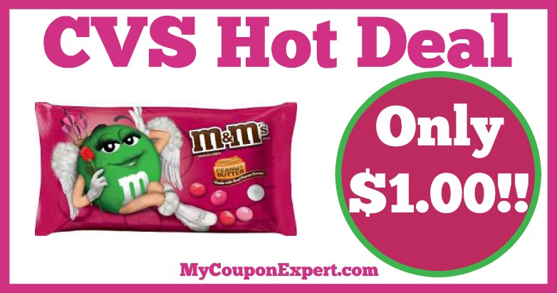 Hot Deal Alert!! Valentine’s Day M&M’s Only $1.00 at CVS from 2/5 – 2/11