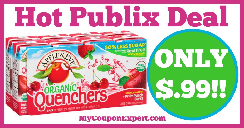Hot Deal Alert! Apple & Eve Fruitables or Quenchers Only $.99 at Publix from 3/9 – 3/15