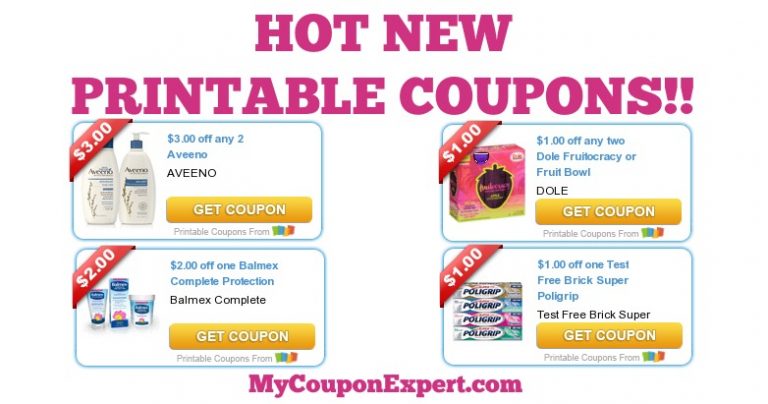 HOT NEW Printable Coupons: Aveeno, Dole, Poligrip, Balmex, Clorox, Pine ...