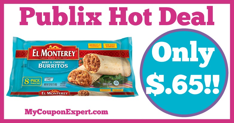 Hot Deal Alert! El Monterey Burritos Only $.65 at Publix from 3/23 – 3/29