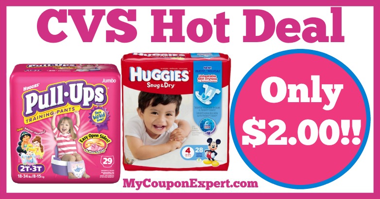 Hot Deal Alert!! Huggies Diapers or Pull-Ups Jumbo Packs Only $2.00 at CVS from 3/5 – 3/11
