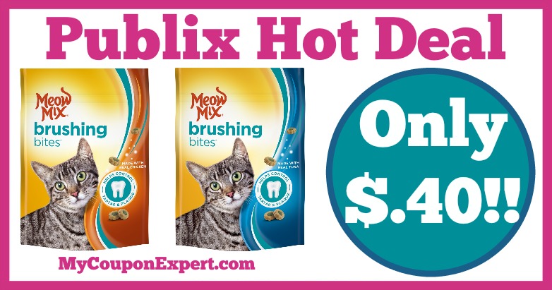 Hot Deal Alert! Meow Mix Brushing Bites Only $.40 at Publix from 3/23 – 3/29