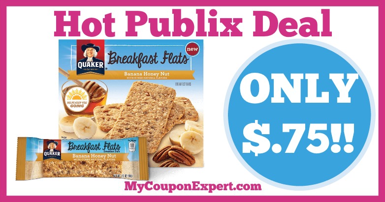 Hot Deal Alert! Quaker Breakfast Flats Breakfast Bars Only $.75 at Publix from 3/9 – 3/15
