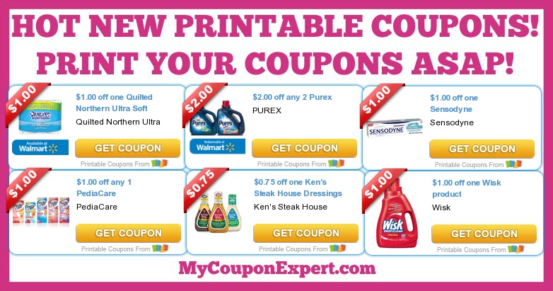 HOT NEW Printable Coupons: Purex, PediaCare, Ken’s Dressings, Wisk, Quilted Northern, Sensodyne, & MORE!!