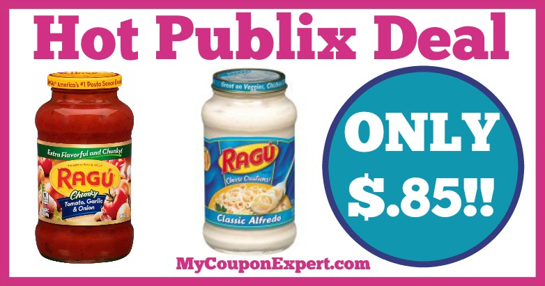 Hot Deal Alert! Ragu Pasta Sauce Only $.85 at Publix from 3/9 – 3/15