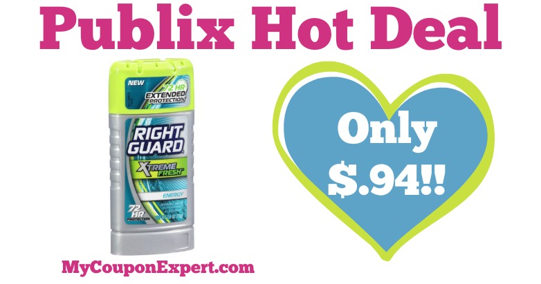 Hot Deal Alert! Right Guard Xtreme Antiperspirant Deodorant Only $.94 at Publix from 3/25 – 3/26 ONLY!!