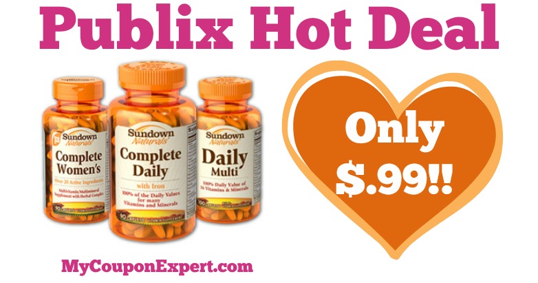 Hot Deal Alert! Sundown Natural Vitamins Only $.99 at Publix from 3/25 – 4/4