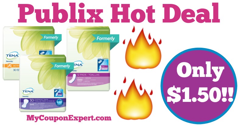 Hot Deal Alert! Tena Serenity Pads Only $1.50 at Publix from 3/23 – 3/29