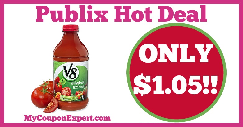 Hot Deal Alert! V8 Juice Only $1.05 at Publix from 3/16 – 3/22