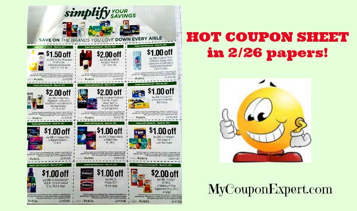 Publix COUPON SHEET in the February 26th paper!!  Look!