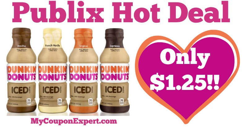 OH YES!! Dunkin Donuts Iced Coffee + Milk Beverage Only $1.25 at Publix from 4/27 – 5/3