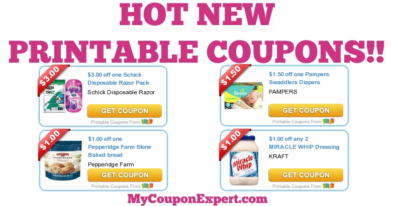 HOT NEW Printable Coupons: Pampers, Schick, Miracle Whip, Pepperidge Farms, Irish Spring, GoGurt, & MORE!