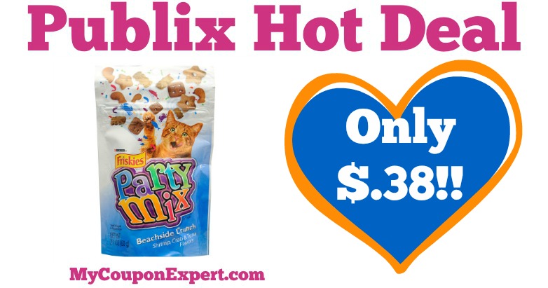 WHOOP!! Purina Friskies Party Mix Cat Treats Only $.38 at Publix from 4/27 – 5/3!!