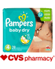 New Coupon!   ONE Pampers Diapers or Training Pants Jumbo Pack (excludes trial/travel size) Redeemable only at CVS
