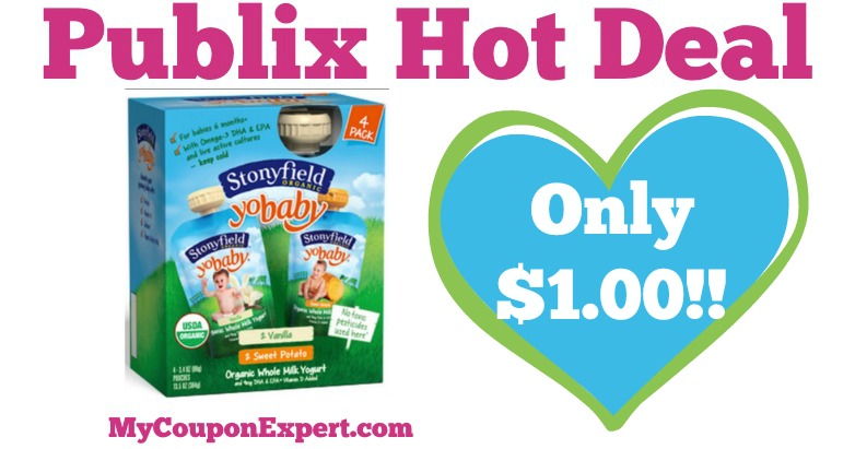 WHOOP!! Stonyfield Organic YoBaby Products Only $1.00 at Publix from 6/1 – 6/7
