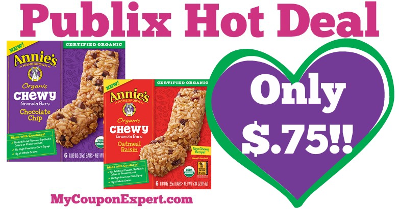 OH YEAH! Annie’s Organic Granola Bars Only $.75 at Publix from 6/15 – 6/21