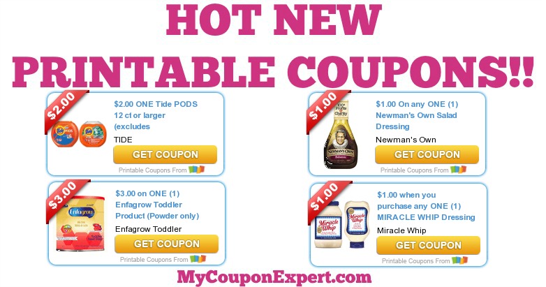 OHH YES!! HOT NEW Printable Coupons: Tide, Miracle Whip, Aleve, Zantac, Huggies, Snuggle, & MORE!