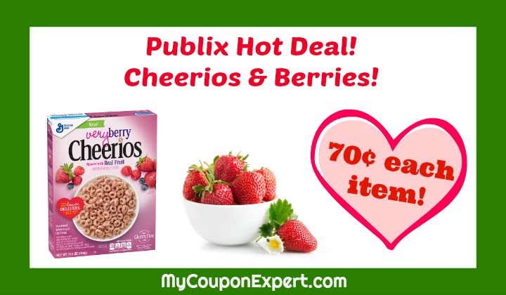 WOW!  Cheerios and Berries just $.70 each at Publix!  LOOK!