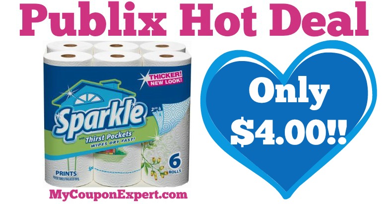 WHOOP!! Sparkle Paper Towels Only $4.00 at Publix from 6/8 – 6/14