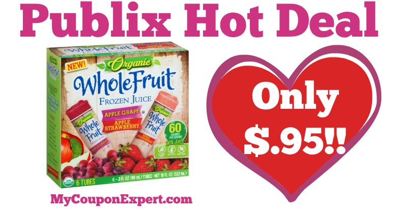 OH YEAH! Whole Fruit Organic Frozen Juice Tubes Only $.95 at Publix from 6/3 – 6/23