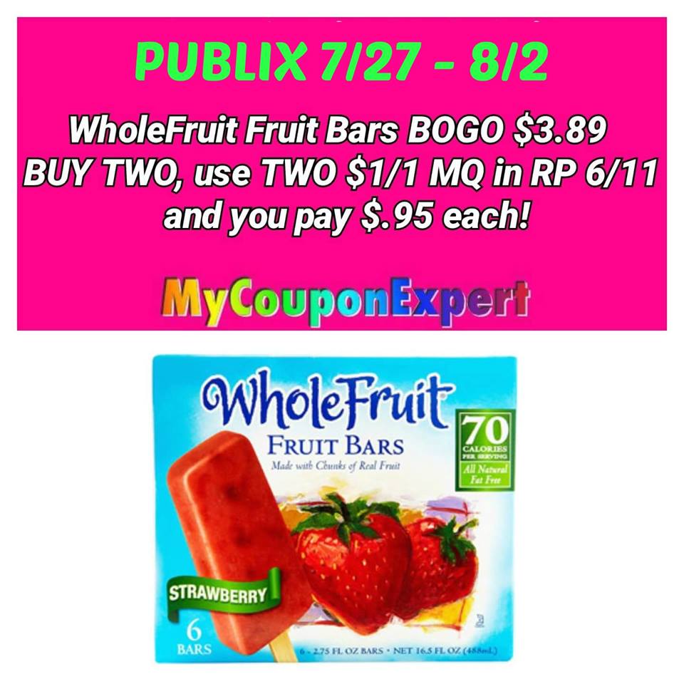 WHOOP!! WholeFruit Products Only $.95 at Publix from 7/27 – 8/2