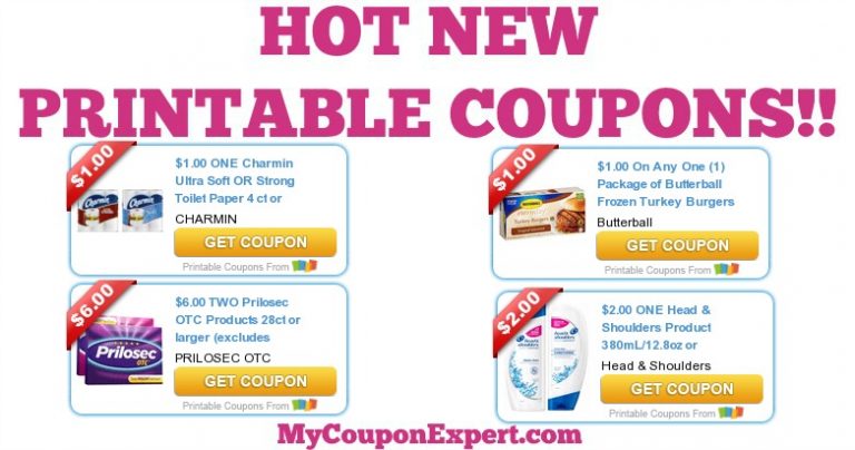 HOT NEW PRINTABLE COUPONS Charmin, Butterball, Prilosec, Head