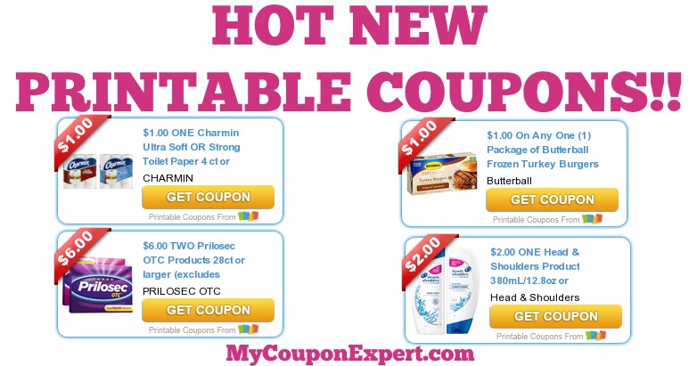 HOT NEW PRINTABLE COUPONS Charmin Butterball Prilosec Head 