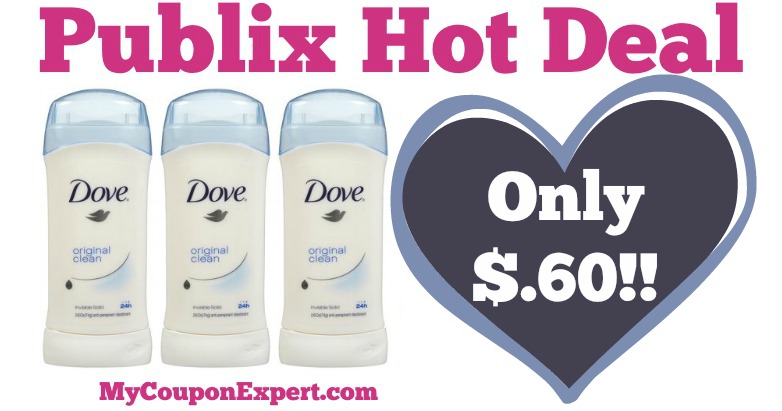 WHOO YEAH! Dove Anti-Perspirant Deodorant Only $.60 at Publix from 7/15 – 7/19
