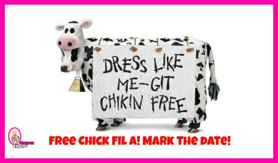 FREE Chick-Fil-A Entree July 9th!!  Dress like a cow!!
