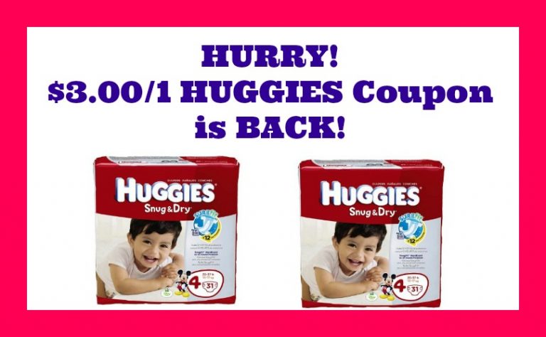 HURRY!! $3.00/1 Huggies Coupon is BACK!! Publix Deal too!