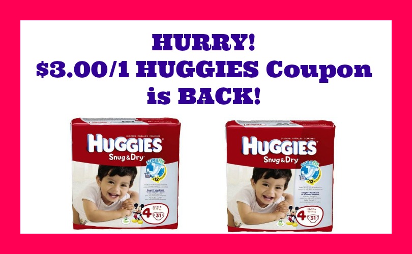 HURRY!!  $3.00/1 Huggies Coupon is BACK!!  Publix Deal too!