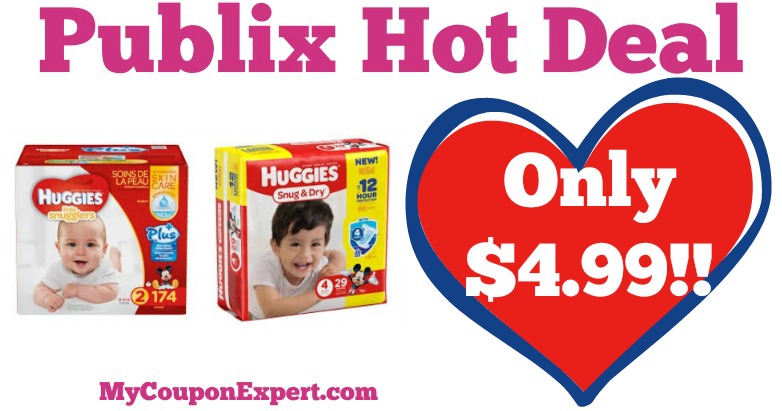 OH YEAH!! Huggies Diapers Only $4.99 at Publix from 7/13 – 7/19