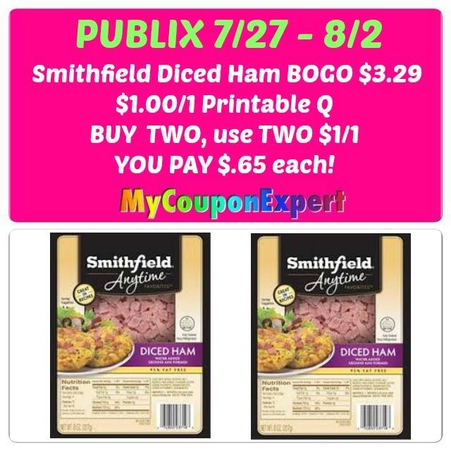 WOOT!! Smithfield Cubed or Diced Ham Only $.65 at Publix from 7/27 – 8/2
