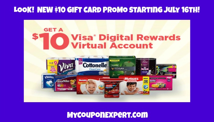 LOOK!  New $10 Visa Gift Card Promotion from Kimberly Clark!!  GOOD ONE!