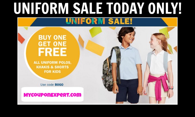 UNIFORMS BOGO plus $3.00 Polo Shirts!  TODAY ONLY!  HURRY!