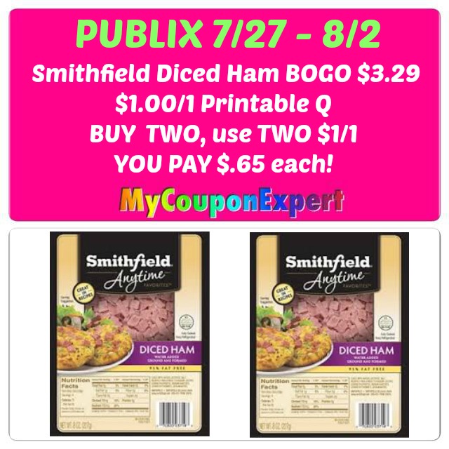 Publix Hot Deal Alert! Smithfield Diced Ham just $.65 each!