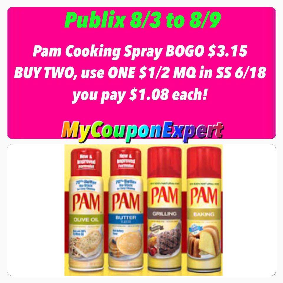 OH YEAH!!! Pam Cooking Spray Only $1.08 at Publix from 8/3 – 8/9