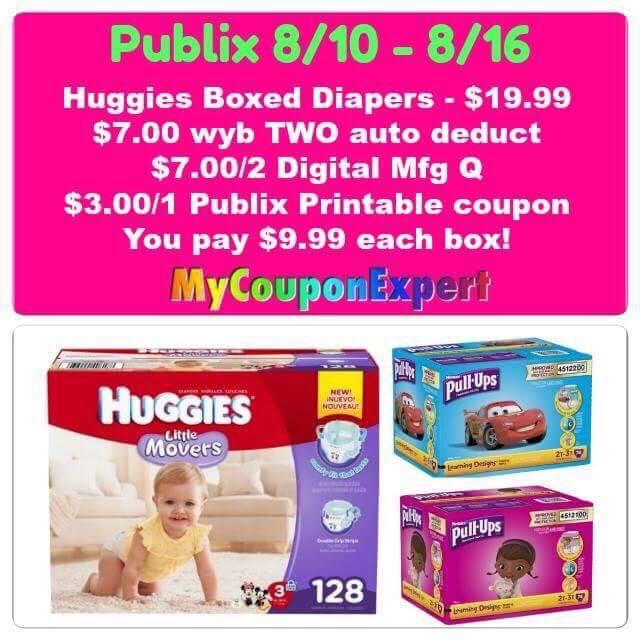WHOOP!! Huggies Boxed Diapers Only $9.99 at Publix from 8/10 – 8/16