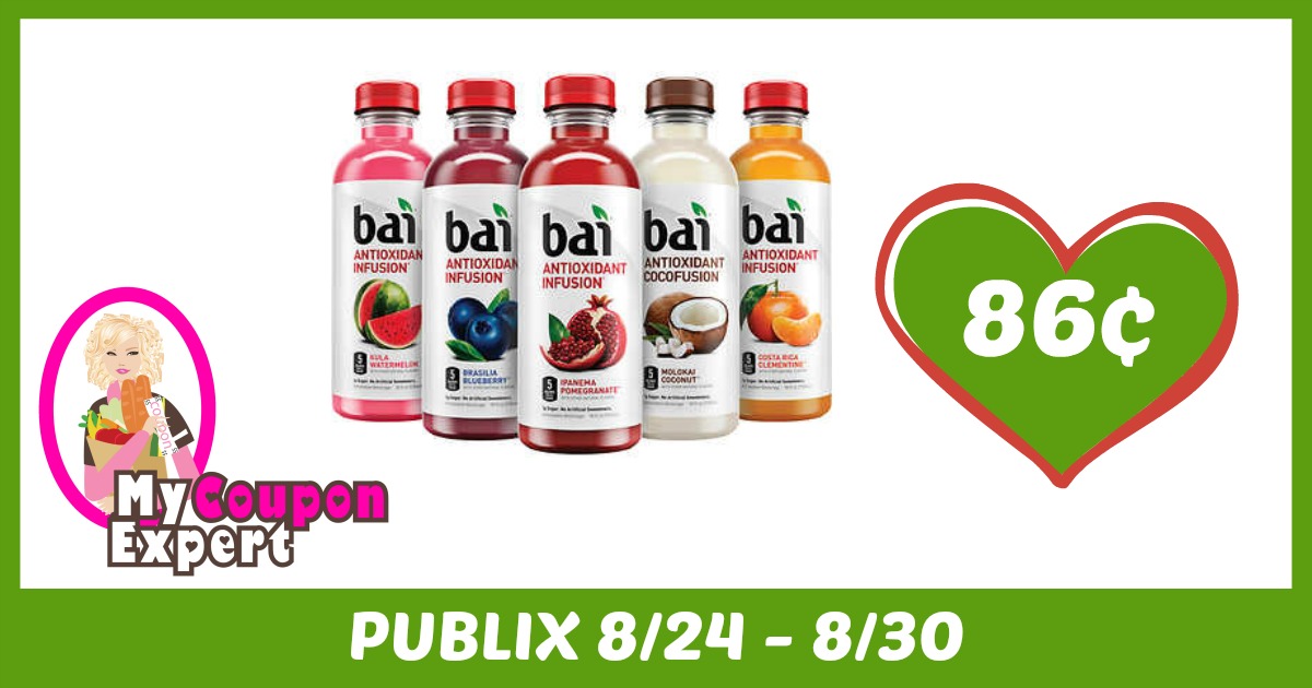 Bai Antioxidant Beverage Only 86¢ each after sale and coupons