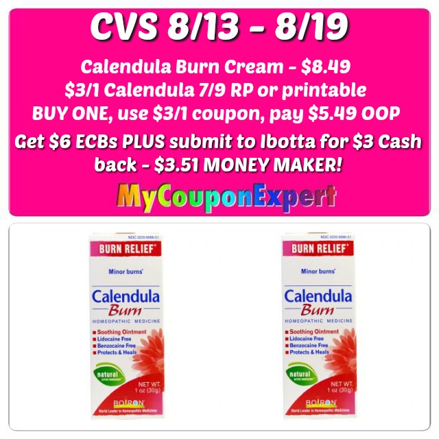 WOOT!! OVERAGE on Calendula Products at CVS from 8/13 – 8/19