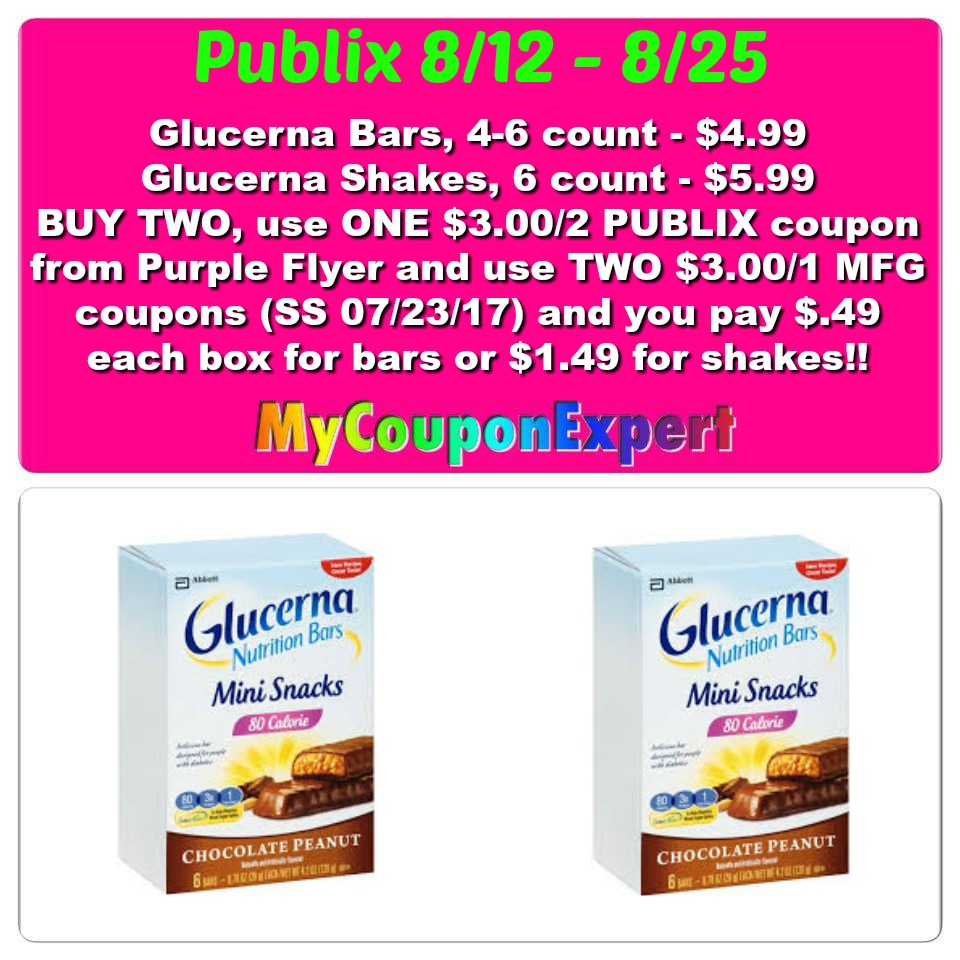 WHOOP!! Glucerna Products Only $.49 at Publix from 8/12 – 8/25