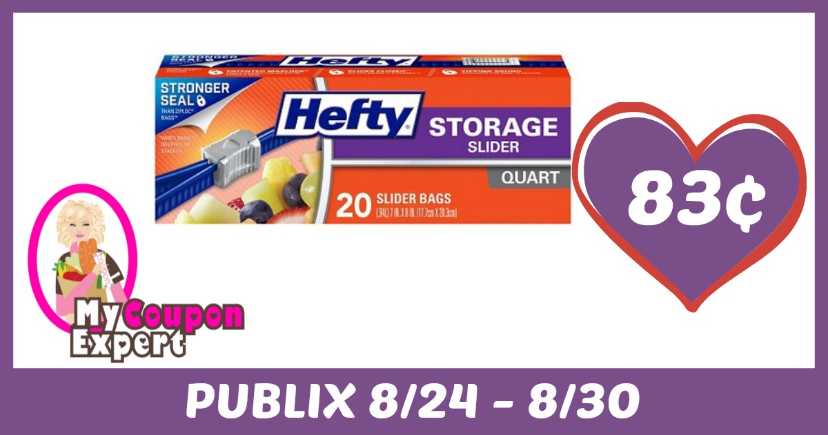 Hefty Bags Only 83¢ each at Publix from 8/24 – 8/30