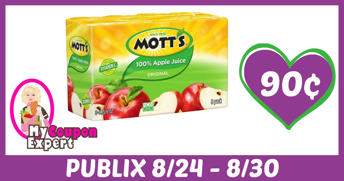 Mott’s Apple Juice Only 90¢ each after sale and coupons