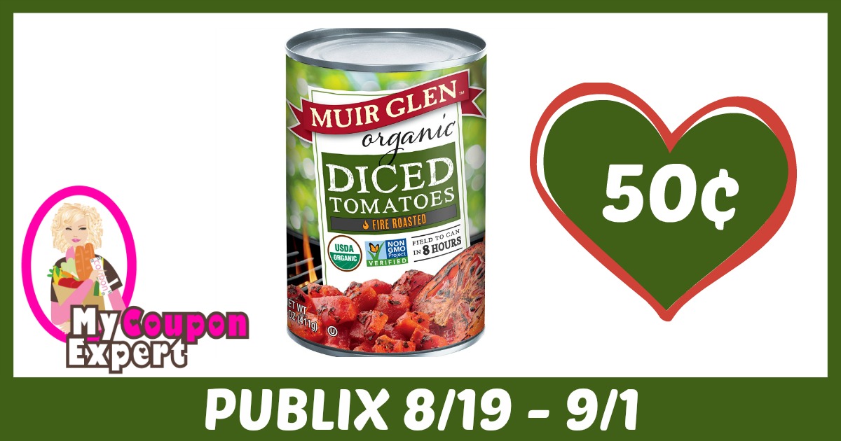 Muir Glen Organic Tomatoes or Sauce Only 50¢ each after sale and coupons